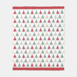 Kleurrijk modern kerstboompatroon fleece deken