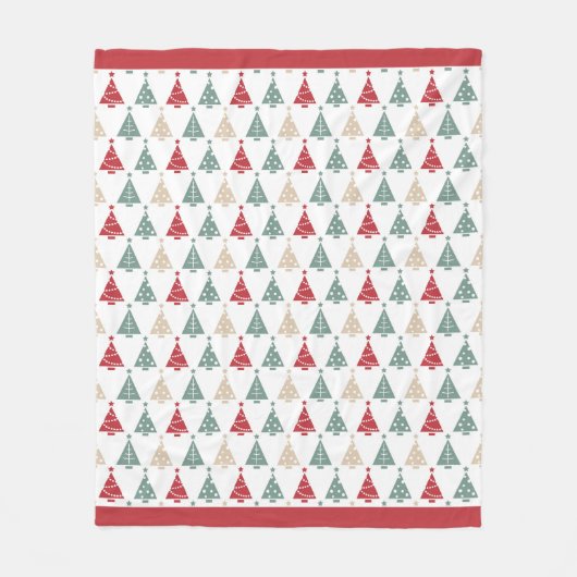Kleurrijk modern kerstboompatroon fleece deken (Voorkant)