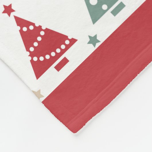 Kleurrijk modern kerstboompatroon fleece deken (Hoek)