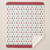 Kleurrijk modern kerstboompatroon sherpa deken (Voorkant)