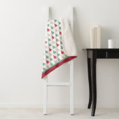 Kleurrijk modern kerstboompatroon sherpa deken (In situ)