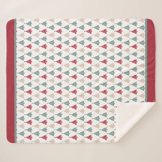 Kleurrijk modern kerstboompatroon sherpa deken (Voorkant (horizontaal))