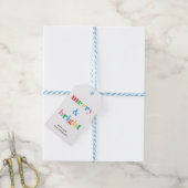 Kleurrijk Modern Kerstfeest Merry and Bright Cadeaulabel (Met Touw)
