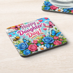 KLEURRIJK MODERN LIEFDESCADEAU VOOR DOCHTER BIER ONDERZETTER