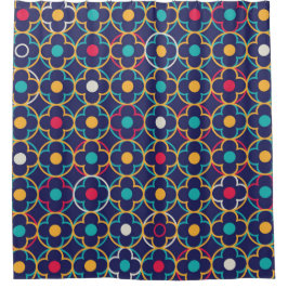 kleurrijk, modern, marokkaans, quatrefoil, trendy, douchegordijn