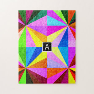 Kleurrijk Modern Meerkleurig Geometrisch   Monogra Legpuzzel