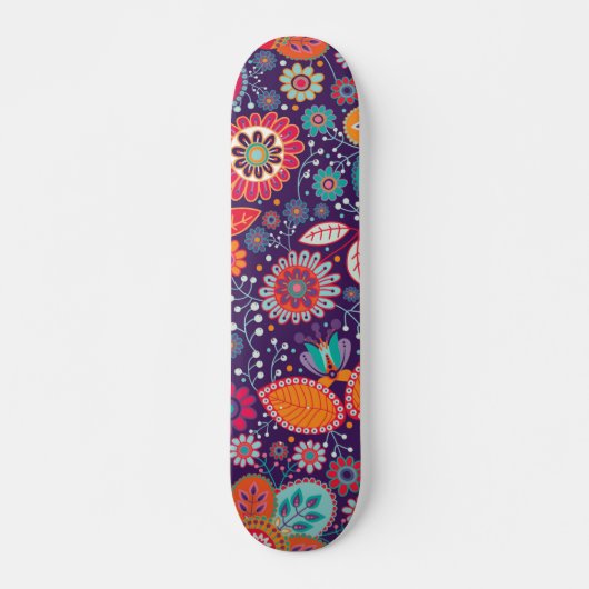 Kleurrijk Modern Meisje Bloemen Patroon Persoonlijk Skateboard (Voorkant)