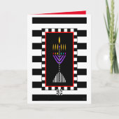 Kleurrijk Modern Menorah Wenskaart Kaart (Voorkant)