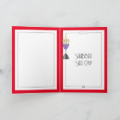 Kleurrijk Modern Menorah Wenskaart Kaart (Binnen)