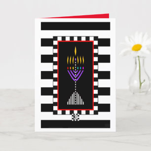 Kleurrijk Modern Menorah Wenskaart Kaart