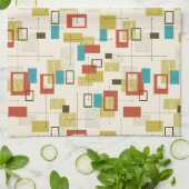 Kleurrijk modern Mid-Century retro patroon Theedoek (Gevouwen)