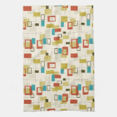 Kleurrijk modern Mid-Century retro patroon Theedoek (Verticaal)