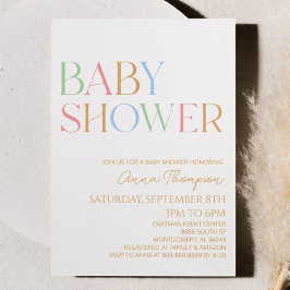 Kleurrijk modern minimalistisch Baby shower Kaart