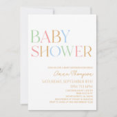 Kleurrijk modern minimalistisch Baby shower Kaart (Voorkant)