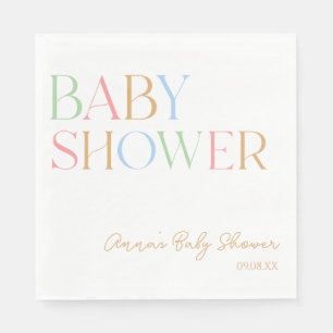 Kleurrijk modern minimalistisch Baby shower Servet