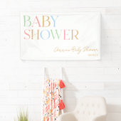 Kleurrijk modern minimalistisch Baby shower Spandoek (Insitu)