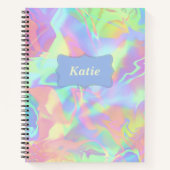 Kleurrijk modern monogram holografisch notitieboek (Voorkant)