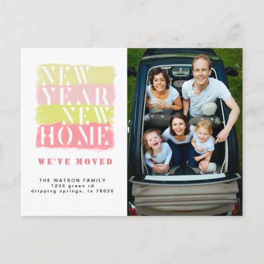 Kleurrijk Modern Moving Aankondiging Briefkaart (Voorkant)