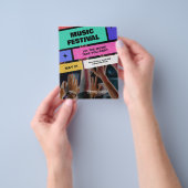 Kleurrijk Modern Muziekfestival, Muzikaal Feest Flyer (Hand)