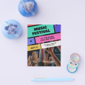 Kleurrijk Modern Muziekfestival, Muzikaal Feest Flyer (Enkel)