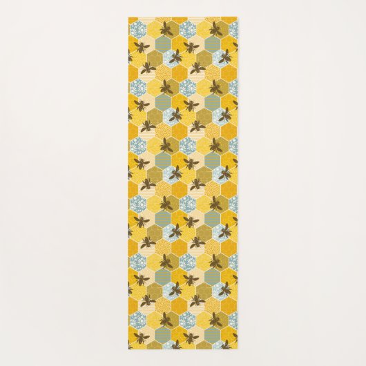 Kleurrijk modern Natuur bijen Apiary Pattern Yogamat (Achterkant)