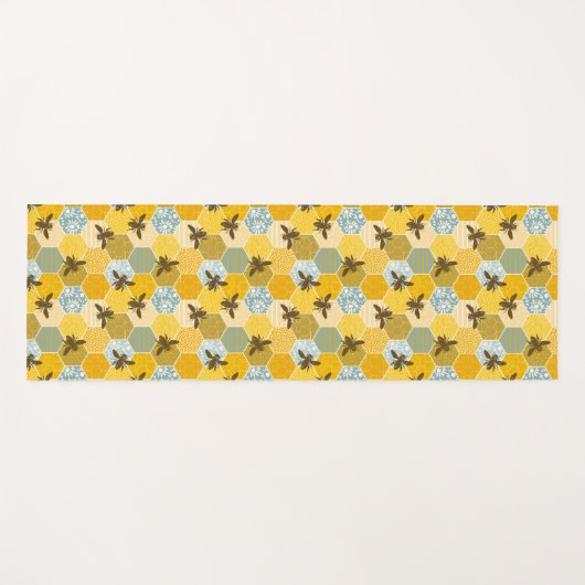 Kleurrijk modern Natuur bijen Apiary Pattern Yogamat (Voorkant (horizontaal))