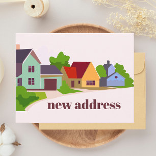 Kleurrijk Modern Nieuw Huis Nieuw Adres Verhuizen Briefkaart