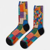 Kleurrijk modern patchwork sokken (Links)