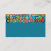 Kleurrijk modern patroon op turkoois plaatskaartje (Achterkant)