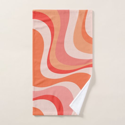 Kleurrijk modern retro golfontwerp bad handdoek (Handdoek)