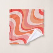 Kleurrijk modern retro golfontwerp bad handdoek (Wasdoekje)