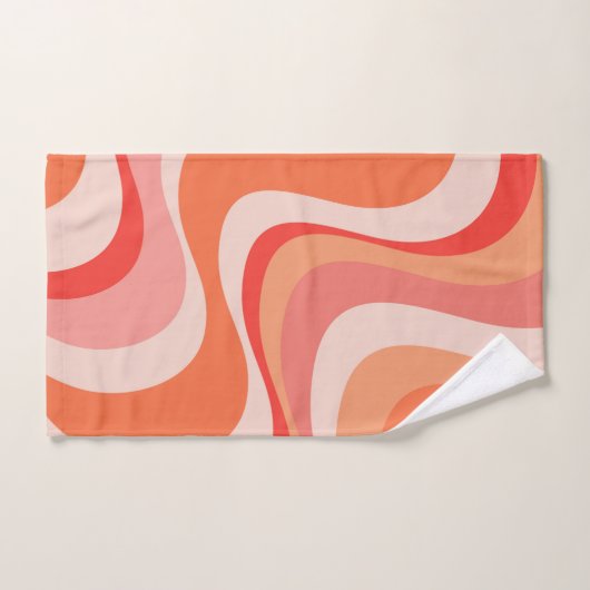 Kleurrijk modern retro golfontwerp bad handdoek (Handdoek)