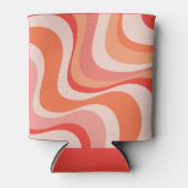 Kleurrijk modern retro golfontwerp blikjeskoeler (Voorkant)