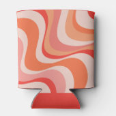 Kleurrijk modern retro golfontwerp blikjeskoeler (Achterkant)