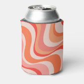 Kleurrijk modern retro golfontwerp blikjeskoeler (Blikje Achterkant)