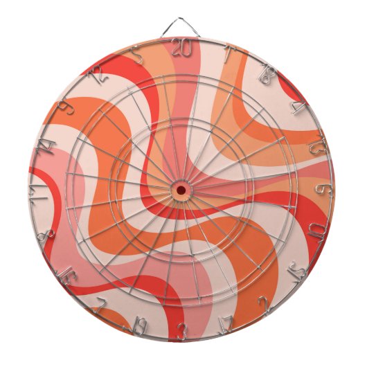 Kleurrijk modern retro golfontwerp dartbord (Voorkant)