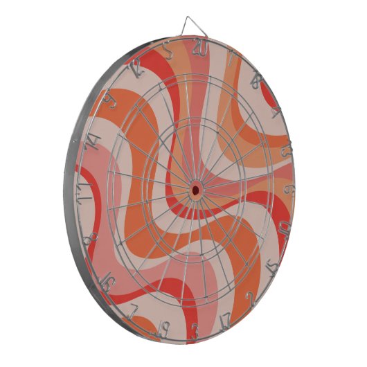 Kleurrijk modern retro golfontwerp dartbord (Voorkant Links)