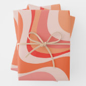 Kleurrijk modern retro golfontwerp inpakpapier vel (In situ)