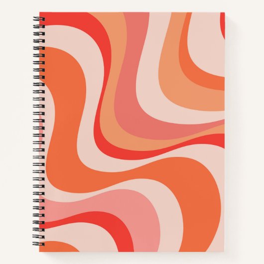 Kleurrijk modern retro golfontwerp notitieboek (Voorkant)