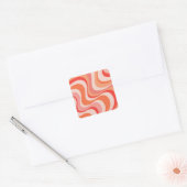 Kleurrijk modern retro golfontwerp vierkante sticker (Envelop)