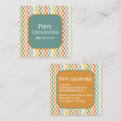 Kleurrijk Modern Retro Wave Patroon 9.8 Vierkante Visitekaartje (Voorkant / Achterkant)