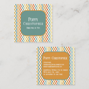 Kleurrijk Modern Retro Wave Patroon 9.8 Vierkante Visitekaartje