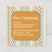 Kleurrijk Modern Retro Wave Patroon 9.8 Vierkante Visitekaartje (Achterkant)