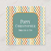 Kleurrijk Modern Retro Wave Patroon 9.8 Vierkante Visitekaartje (Voorkant)