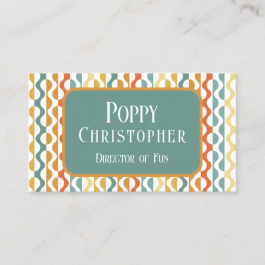 Kleurrijk Modern Retro Wave Patroon 9.8 Visitekaartje (Voorkant)