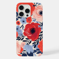 Kleurrijk Modern Rood Wit Blauw Aquarel Bloemig