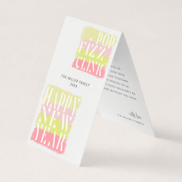 Kleurrijk Modern Script New Years Party Gevouwen K Kaart