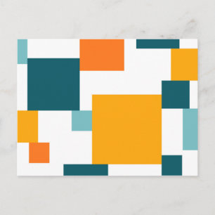 Kleurrijk, modern, speelbaar vierkant geometrisch briefkaart