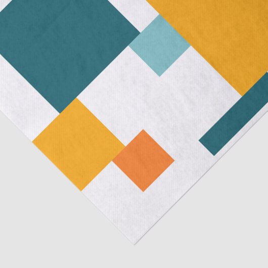 Kleurrijk, modern, speelbaar vierkant geometrisch  tissuepapier (Detail)