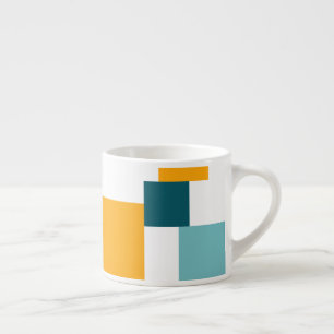 Kleurrijk, modern, speels vierkant geometrisch pat espresso kop